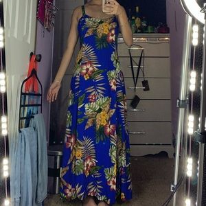 Serendipity Maui blue flower dress L